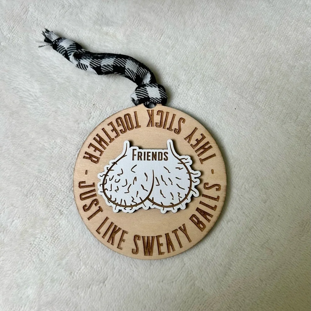Funny Christmas Ornament Friends Stick Together